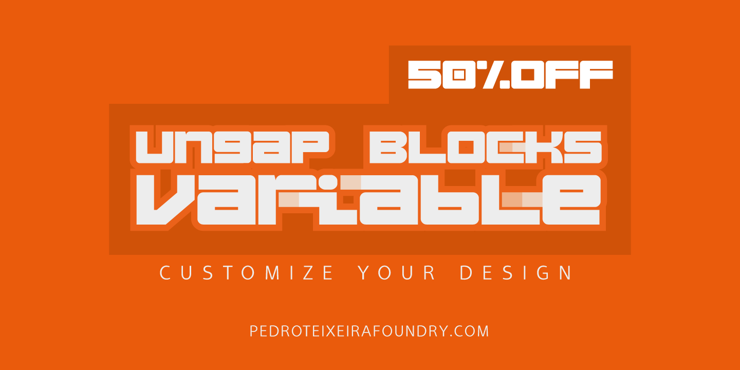 Пример шрифта Ungap Blocks Variable #5